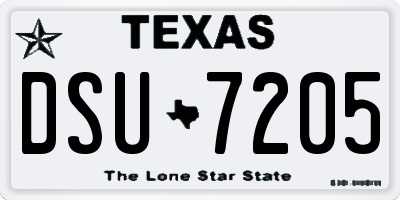 TX license plate DSU7205