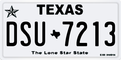 TX license plate DSU7213