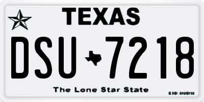 TX license plate DSU7218