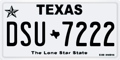 TX license plate DSU7222