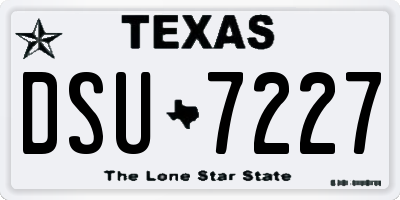 TX license plate DSU7227