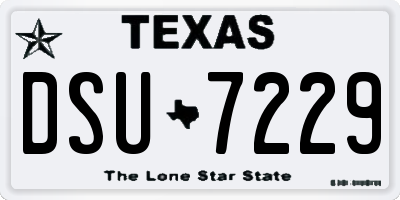 TX license plate DSU7229