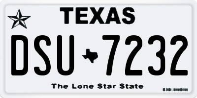 TX license plate DSU7232