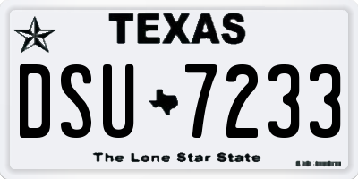 TX license plate DSU7233