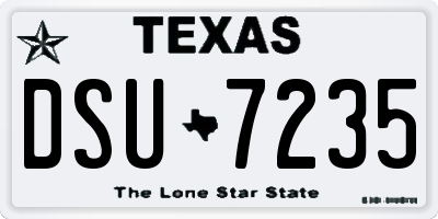 TX license plate DSU7235