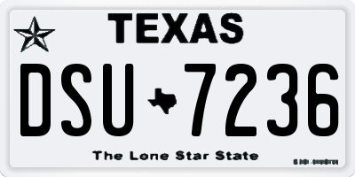 TX license plate DSU7236