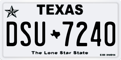 TX license plate DSU7240
