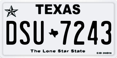 TX license plate DSU7243