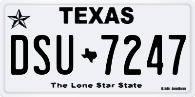 TX license plate DSU7247