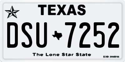 TX license plate DSU7252