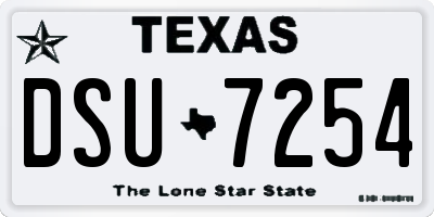 TX license plate DSU7254