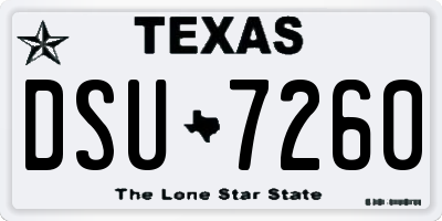 TX license plate DSU7260