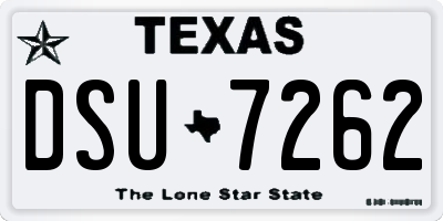 TX license plate DSU7262