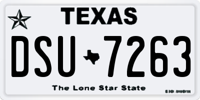 TX license plate DSU7263