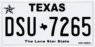 TX license plate DSU7265