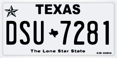 TX license plate DSU7281