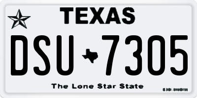 TX license plate DSU7305