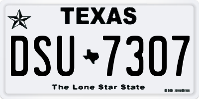 TX license plate DSU7307