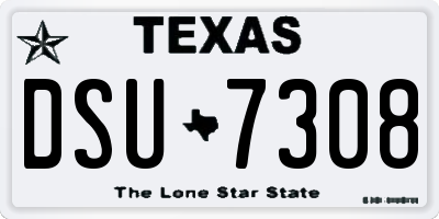 TX license plate DSU7308