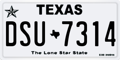 TX license plate DSU7314