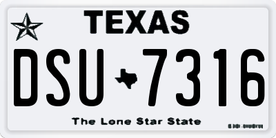 TX license plate DSU7316