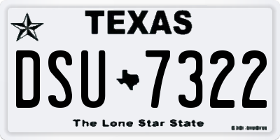 TX license plate DSU7322