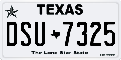 TX license plate DSU7325