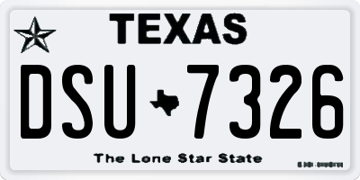 TX license plate DSU7326