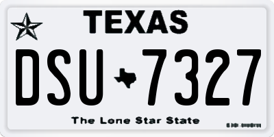 TX license plate DSU7327