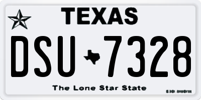TX license plate DSU7328