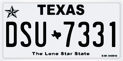 TX license plate DSU7331