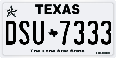 TX license plate DSU7333