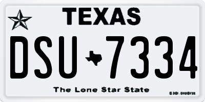 TX license plate DSU7334