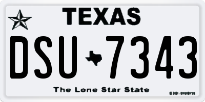 TX license plate DSU7343