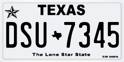 TX license plate DSU7345