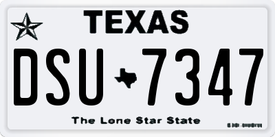 TX license plate DSU7347