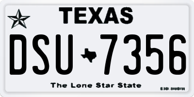 TX license plate DSU7356