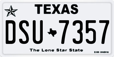 TX license plate DSU7357