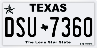 TX license plate DSU7360