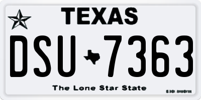 TX license plate DSU7363