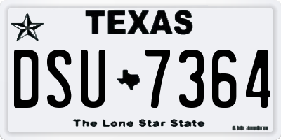 TX license plate DSU7364