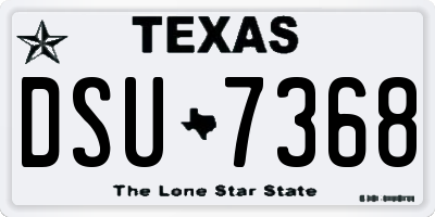 TX license plate DSU7368