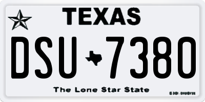 TX license plate DSU7380