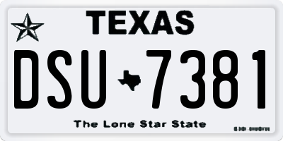 TX license plate DSU7381