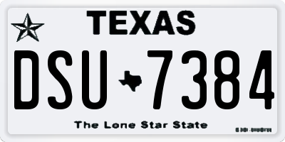 TX license plate DSU7384