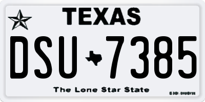 TX license plate DSU7385