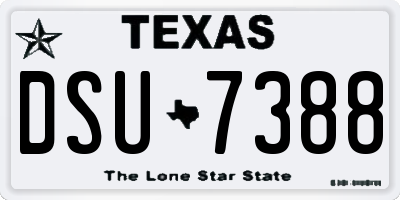 TX license plate DSU7388