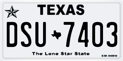 TX license plate DSU7403