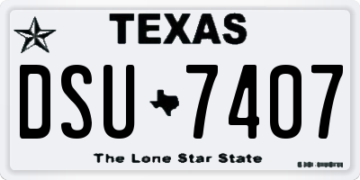 TX license plate DSU7407