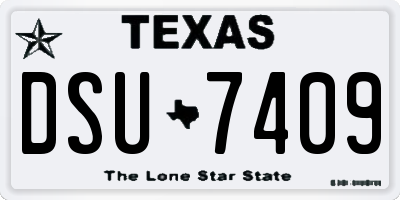 TX license plate DSU7409